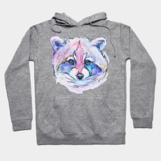 raccoon painted in watercolor Hoodie